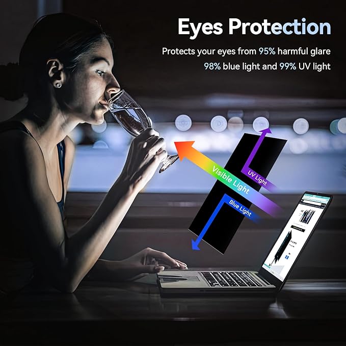 Laptop Privacy Screen 14 Inch Compatible With Lenovo Hp Dell Acer Asus Thinkpad Envy Xps, 16:9 Aspect Removable Anti Glare Blue Light Filter Protector, 14inch Computer Monitor Privacy Shield