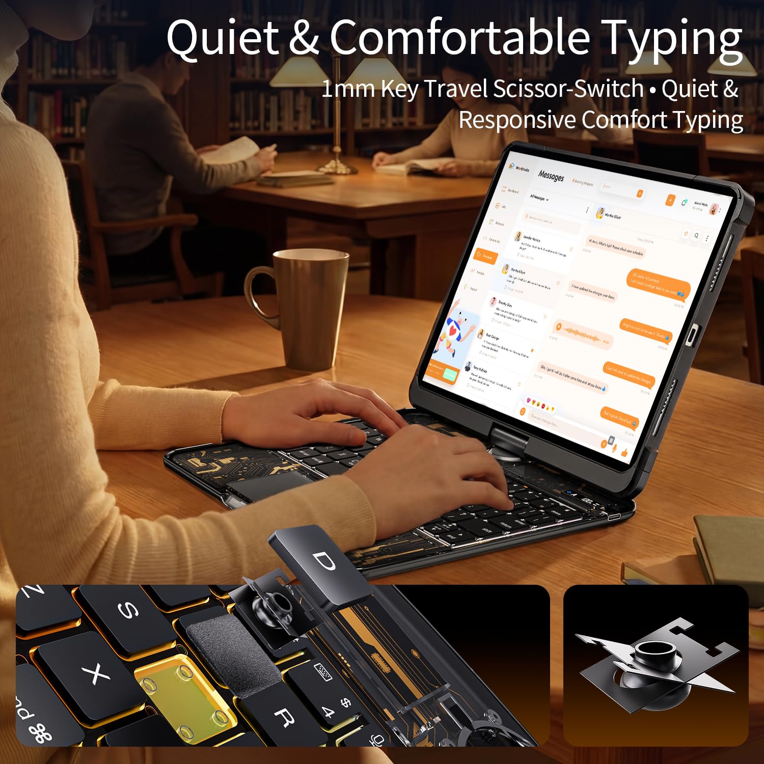 Uminy Clear Keyboard Case for iPad Air 11/10.9 & Pro 11,360 Rotation,Black