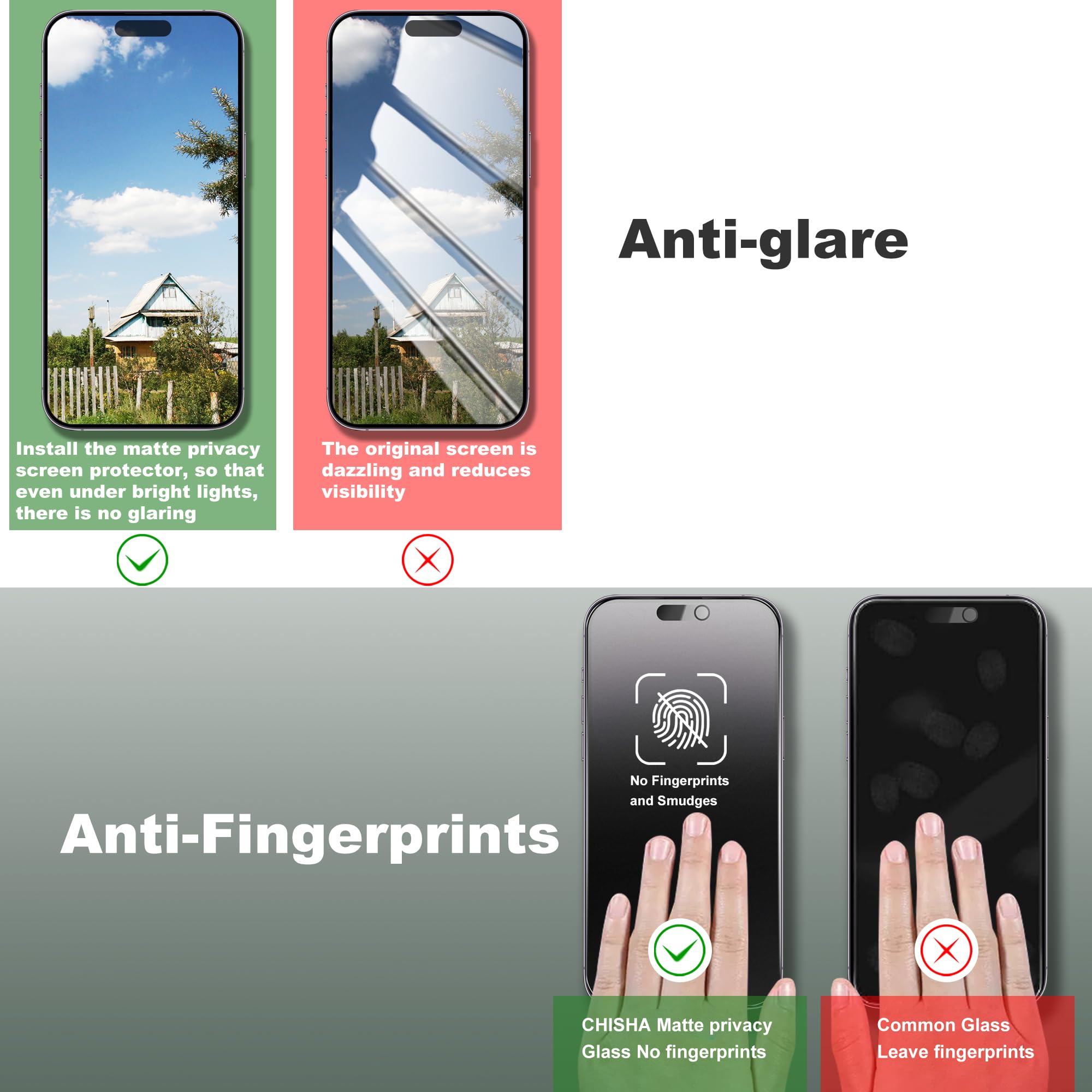 SHANG PIN JIA 2 Pack Matte Privacy Screen Protector for iPhone 16 Plus and iPhone 15 Plus and iPhone 14 Pro Max 6.7-Inch Auto Dust Removal, No Bubbles,Anti-Spy Tempered Glass Film, Easy Installation