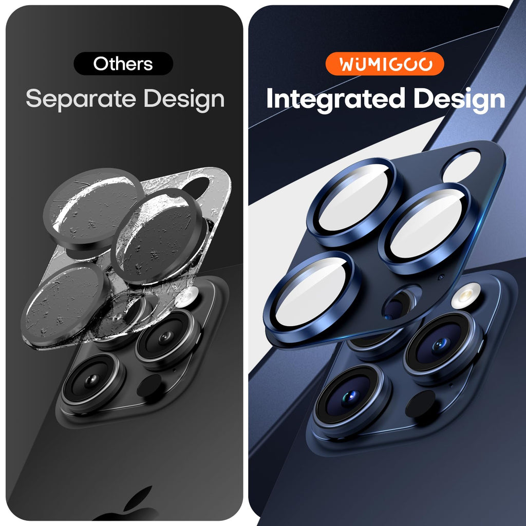 Wumigoo Camera Lens Protector for iPhone 16/15/14 Pro Max & 16/15/14 Pro