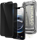 NIMASO for iPhone 16e/13 Pro/13/14 Screen Protector, 2 Pack Privacy Tempered Glass Screen Protector for iPhone 16e, 28°Anti-Spy, Automatic Dust Removal, Instant Installation (6.1 inches)