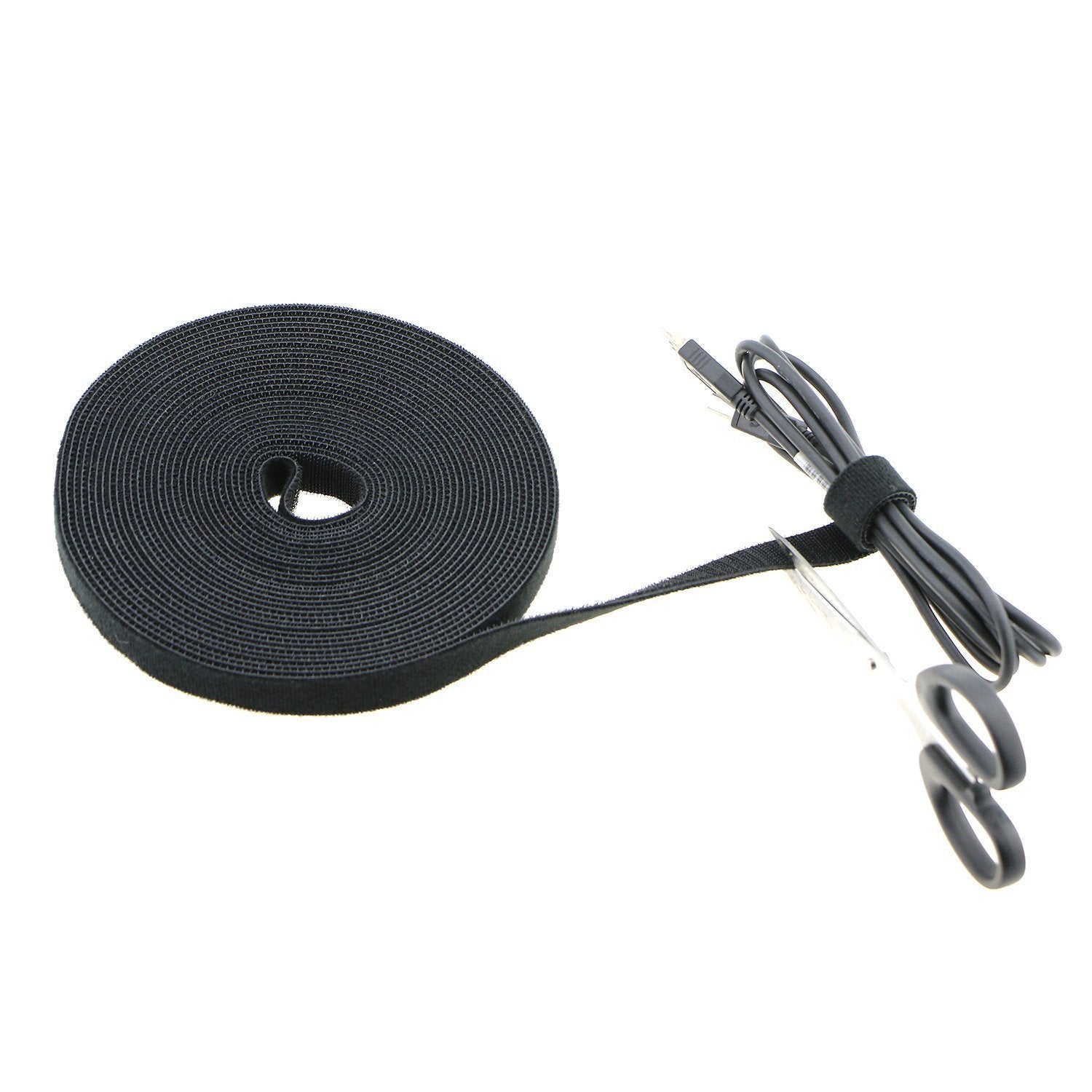 Pasow fastening tape Cable Tie Double Side Nylon Power Wire Management 3/4Inch 1 Roll Hook (25 Yards, Style 2)