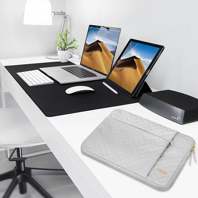 Lacdo Laptop Sleeve Case for 14 inch New MacBook Pro M4/M3/M2/M1 Chips Pro Max A3112 A3401 A3185 A2918 A2992 A2779 A2442 2024-2021, 13.8 inch Surface Laptop 7th Copilot+PC Computer Bag, Space Gray