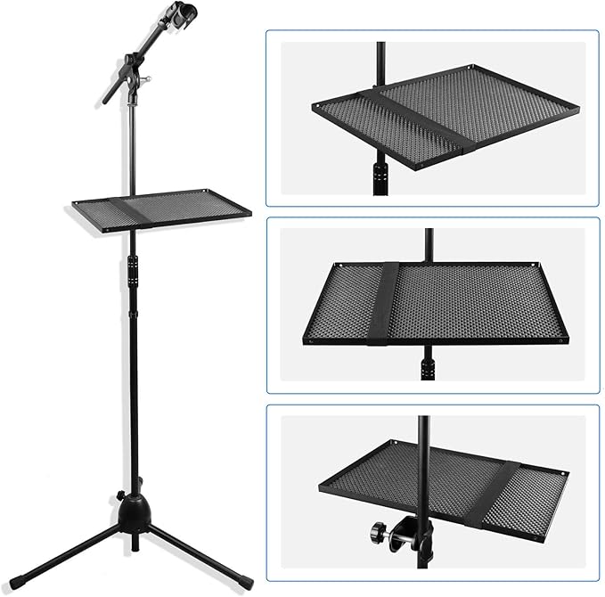 Mr.Power Microphone Stand Rack Tray Holder for Stage, Live Streaming, Recording (13" x 9")(Large)