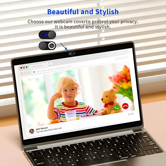 Metal Webcam Cover Slide[5 Pack Black], 0.022in Camera Cover for Laptop Computer, MacBook Pro/Air iMac iPad Tablet iPhone 16/15/14/13/12 Plus, Web Camera Blocker Protect Your Privacy