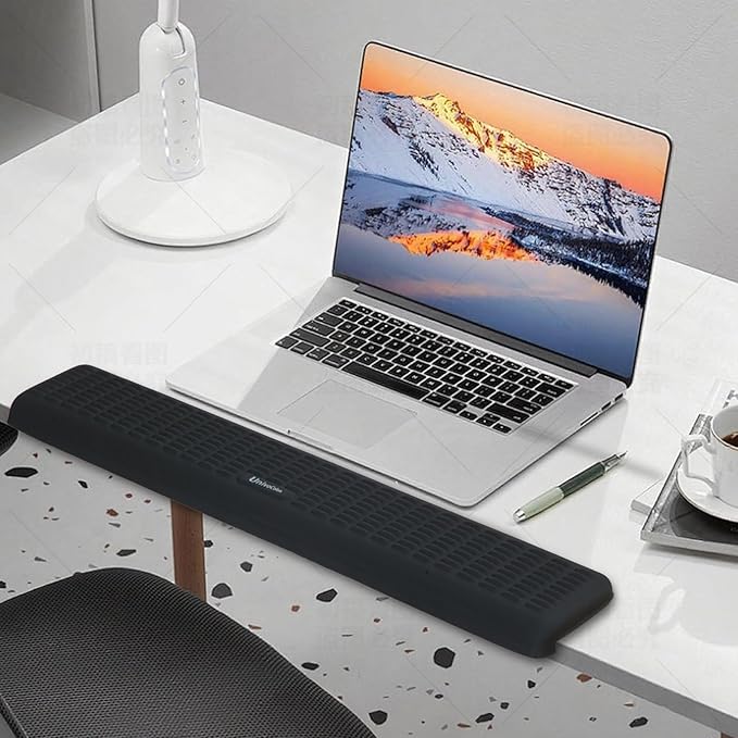 UnivoColors PostureUp L-Shaped Desk Long Wrist Rest Elbow, Non-Slip, Memory Foam, Desk Edge Support, Ergonomic Design for Long-Hour Work (23.6 * 3.9 inch One-Piece Design,Navy)