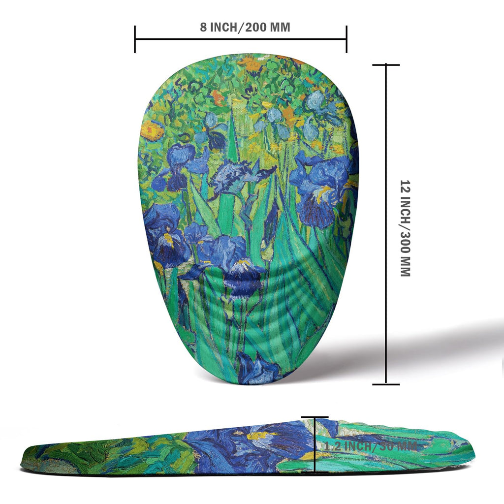Armanza Ergonomic Mouse Pad Wrist Support, Floral Mouse Pad with Wrist Rest, Non-Slip PU Base MousePads with Foam Massage Design for Pain Relief, Desk, Office, Home, Van Gogh Flower