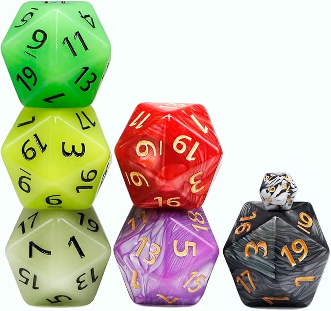 20 Sided DND Dice,D20 Giant Polyhedral Dice,55mm Titan Large Pearl Color D20 Dice,20 Sided Cube D&D Dice Set for Dungeons and Dragons, RPG, MTG Table Games(Purple-Pearl Series)