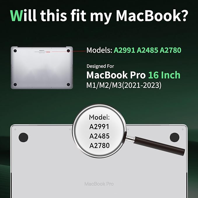 Privacy Screen for MacBook Pro 16 Inch(2024, 2023, 2022, 2021, M4-M1, Pro, Max), Anti Blue Light Glare Filter Removable Computer Protector, Bubble-Free Monitor Shield Laptop Film With Camera Cover