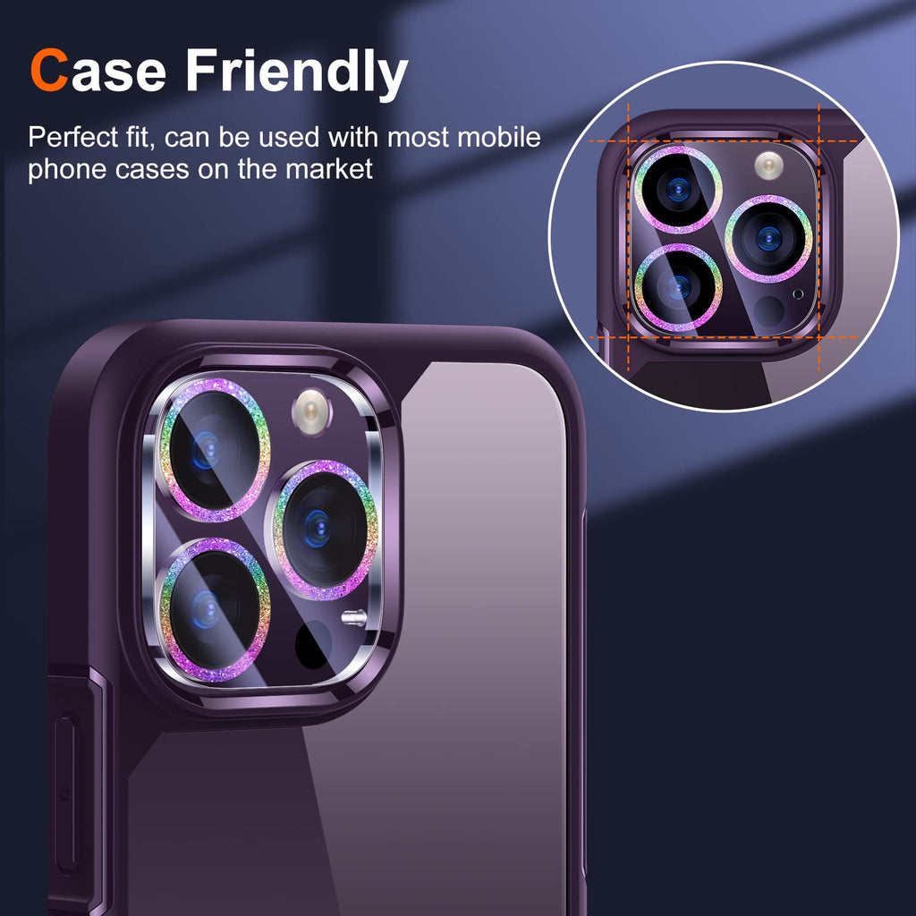 UniqueMe 3 PK for iPhone 14 Pro Max/14 Pro Camera Lens Protector-Colorful