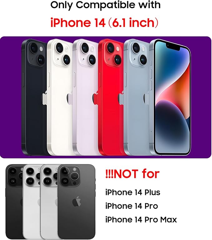 Magnetic for iPhone 14 Case [Compatible with MagSafe][Built-in Camera Lens Protector] Slim Soft Silicone Bumper Shockproof Metallic Luster Phone Case (Purple)