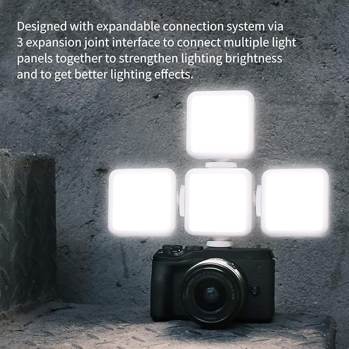 ULANZI VL49 2000mAh LED Video Light w 3 Cold Shoe, Rechargeable Soft Light Panel for DJI OSMO Mobile 3 Pocket Zhiyun Smooth 4 Sony RX100 VII Canon G7X Mark III A6400 6600 Action Camera 13 9 8 Vlogging