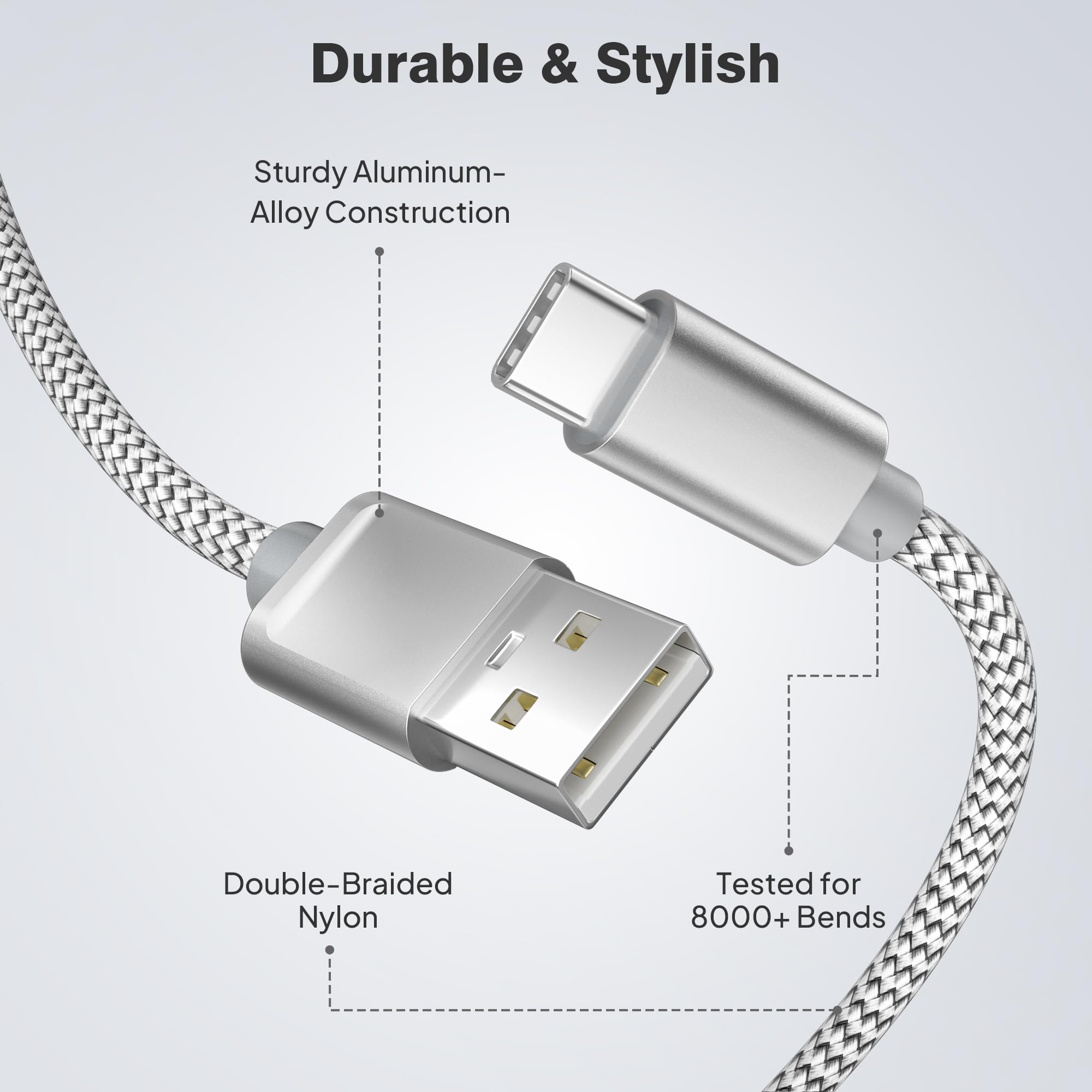 Elebase for iPhone 17 17e Pro Max USBC Charging Cable 1.5/3.3/6.6FT 3Pack