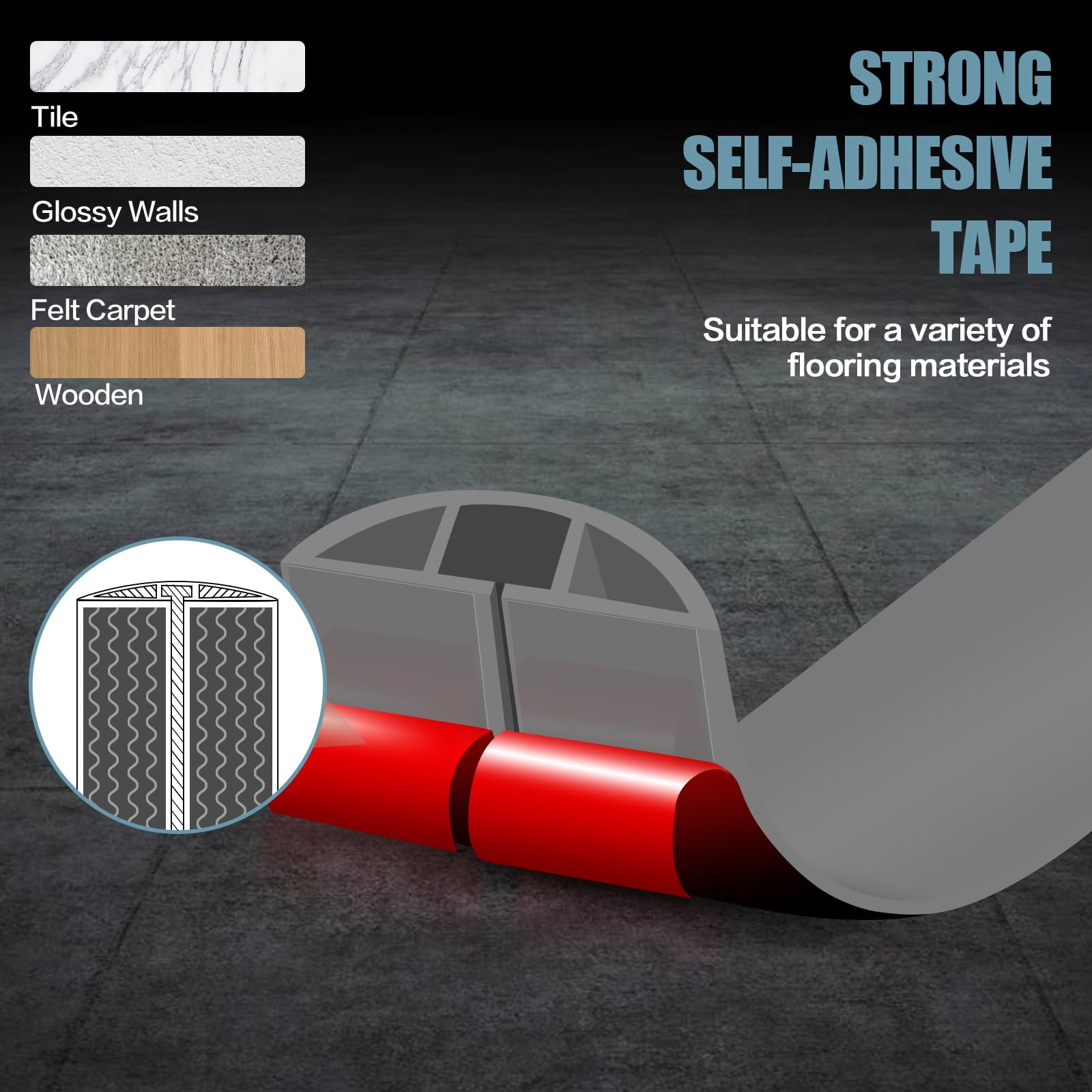 Floor Cord Cover Self Adhesive Cord Hider,10FT Cable Management, Extension Strip Protector for Wires, Prevent Cable Trips for Offices, Gyms, Exhibitions Cavity:0.39"(W) x 0.27"(H) Gray