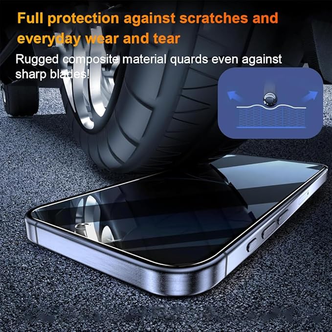 OneFish Privacy Screen Protector for IPhone 14 Pro Max Anti-Spy Tempered Glass Dust-Free Bubble-Free Anti-Fingerprint 9H Scratch Protection & Hassle-Free Installation Frame [2-Pack]