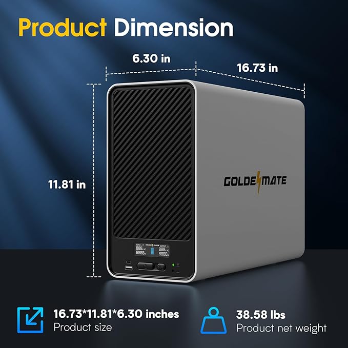 2000VA/1600W Pro Lithium UPS Battery Backup and Surge Protector, Backup Battery Power Supply with LiFePO4 Batteries(460Wh), AVR, Line Interactive Sinewave UPS System, 8 Outlets, LCD Display