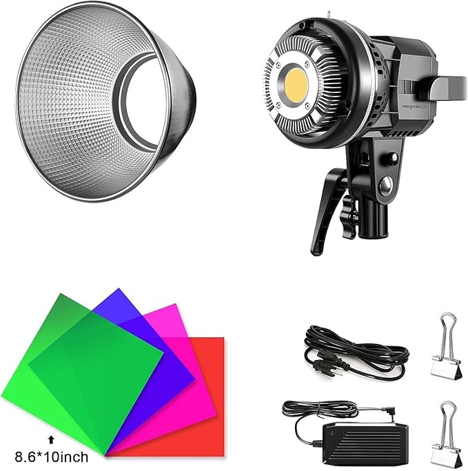 GVM Great Video Maker 80W CRI97+ Video Lights with Bowens Mount Color Temperature 5600K Dimmable LED Continuous Lighting Spotlight Photography Shooting Light with Reflector (80W + Filter) (VC-P80S)
