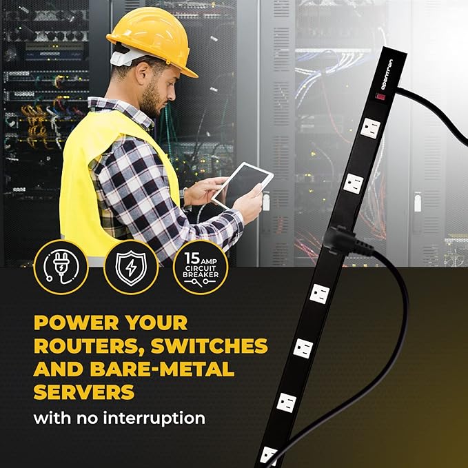 12 Outlets 4 Feet Body Heavy Duty Metal Surge Protector Power Strip (12 outlets 15 feet Power Cord 4 feet Body)