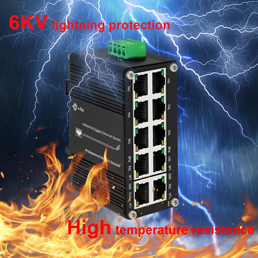 Steloproad 8X1000M PoE 30W-2XRJ45 Uplink Industrial PoE Switch