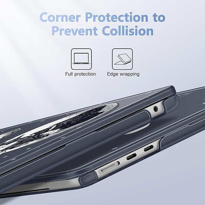 Case for MacBook Air 15 Inch 2025 2024 2023 Release M4 A3241 M3 A3114 M2 A2941, Hard Shell with Screen Protector & Keyboard Cover, Compatible with Touch ID - Astronaut Enjoy