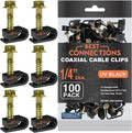 BEST CONNECTIONS Coaxial Cable Clips with Pre-Inserted Screw (2,000 Pack) – Black Single Cable Mounting Clamps for Coax Cable (RG6, RG59) and Ethernet Cable – Cord Fastener/Strain Relief Clip