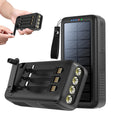 Solar Charger Power Bank 63200mAh, Portable Charger with Dual Outputs & Dual Inputs 4 LEDs Flashlight, Hand Crank Power Bank Fast Charging Battery Pack for Outdoor Camping Survival Gear (gray)