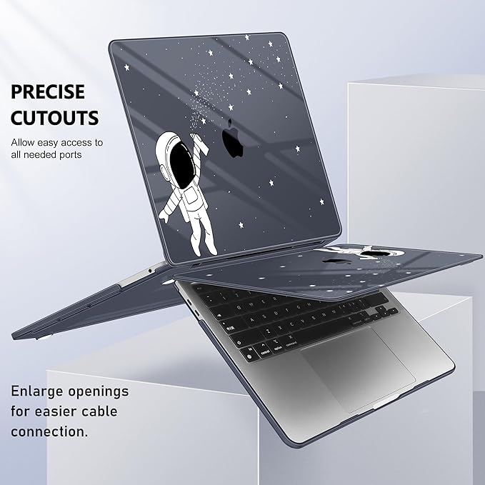 May Chen Case for MacBook Pro 13 inch M2 2023,2022,2021,2020 A2338 M1 A2251 A2289, Plastic Hard Shell Case for MacBook Pro 13" with Touch Bar Fits Touch ID, Astronaut Space
