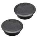Desk Grommet 2" (50 mm), Desk Cord Hole Cover, Cable Grommet ABS Plastic, Desk Hole Grommet for Office and Home Table Cable, Detachable Adjustable Cable Cord Organizer (Black 2 Pcs)