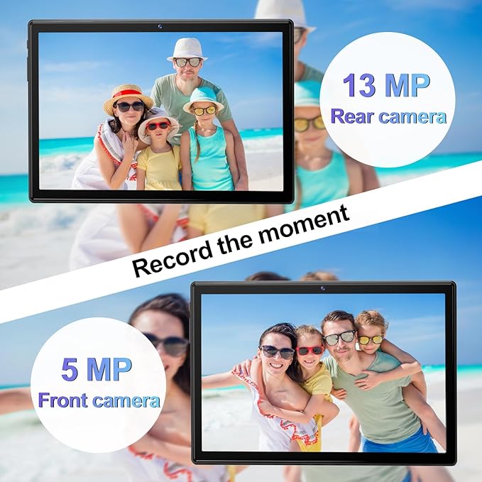 2025 Latest Android Tablet 10.1 Inch, 5G WiFi Tablets Mit 16GB RAM+128GB ROM(1TB TF),2 in 1 Tablet with Keyboard Mouse Pen-Octa-Core2.0Ghz | 7000mAh | 1080FHD | 13MP Camera | WLAN GPS -Black