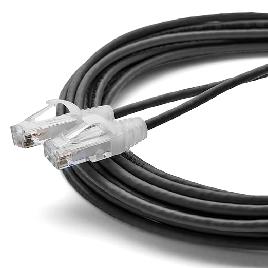 TRUECABLE Cat6 Component Rated Patch Cable, Unshielded (U/UTP), 25ft, Black, 28AWG Solid Copper, Snagless 10G High-Speed Ethernet Cable, PoE++ 4PPoE 100W, UL Listed, RoHS-3, 1 Pack