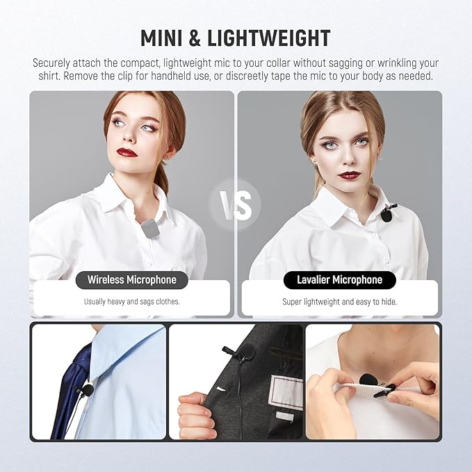 NEEWER USB A Lapel Microphone, Plug & Play Mini Omnidirectional Clip On Lavalier Mic 2m Cable for USB 2.0 Mac Windows PC Laptop Computer YouTube Skype Podcast Gaming Vlog Video Conferencing, LM1