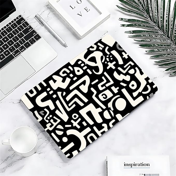Compatible with MacBook Air 13.3 13.6 Inch Case 2022 2021 2020 2019 Plastic Hard Shell Case Cover,13.3 Pro(A1706/A1708/A1989/A2159/A2289/A2338), Black and White Letters