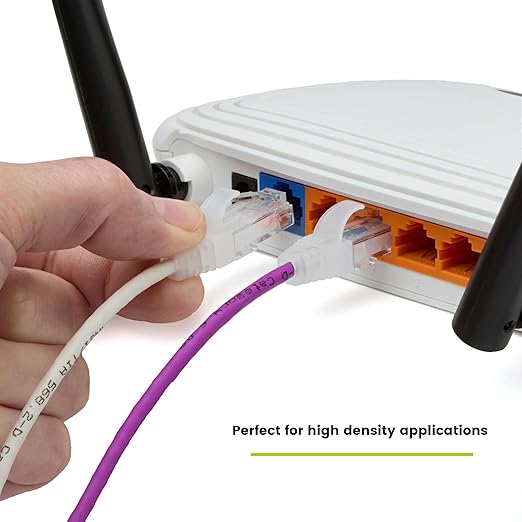 TRUECABLE Cat6 Component Rated Patch Cable, Unshielded (U/UTP), 3ft, Purple, 28AWG Solid Copper, Snagless 10G High-Speed Ethernet Cable, PoE++ 4PPoE 100W, UL Listed, RoHS-3, 5 Pack