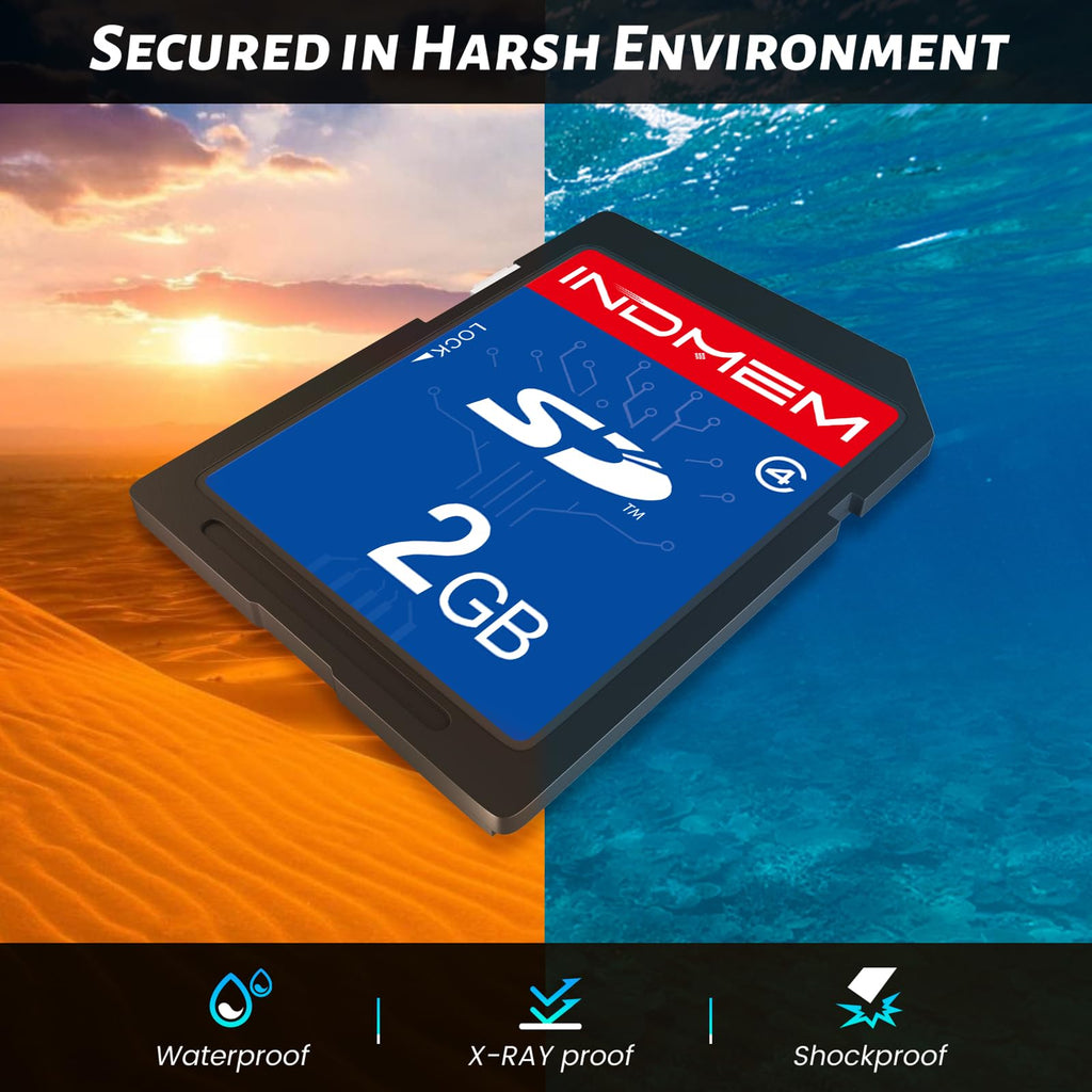 INDMEM SD Card 2GB, 6 Packs Class 4 2GB Flash Memory Card MLC Standard Secure Digital Cards Camera Card