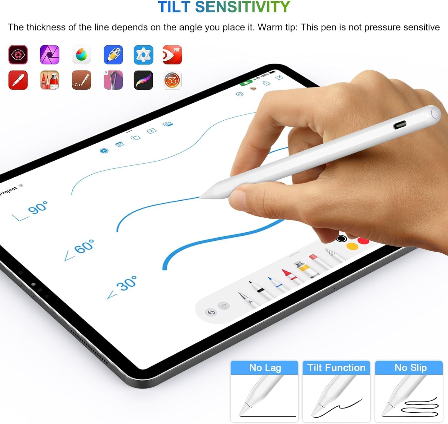 HATOKU Pencil 2nd Gen for Apple iPad 2018-2026, Magnetic Wireless Charging