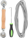uxcell Screen Repair Kit, 0.16"x 9.8 ft Window Screen Spline with Roller Tool and Spline Removal Hook for Patio Door Window Mesh Install and Replace, Gray