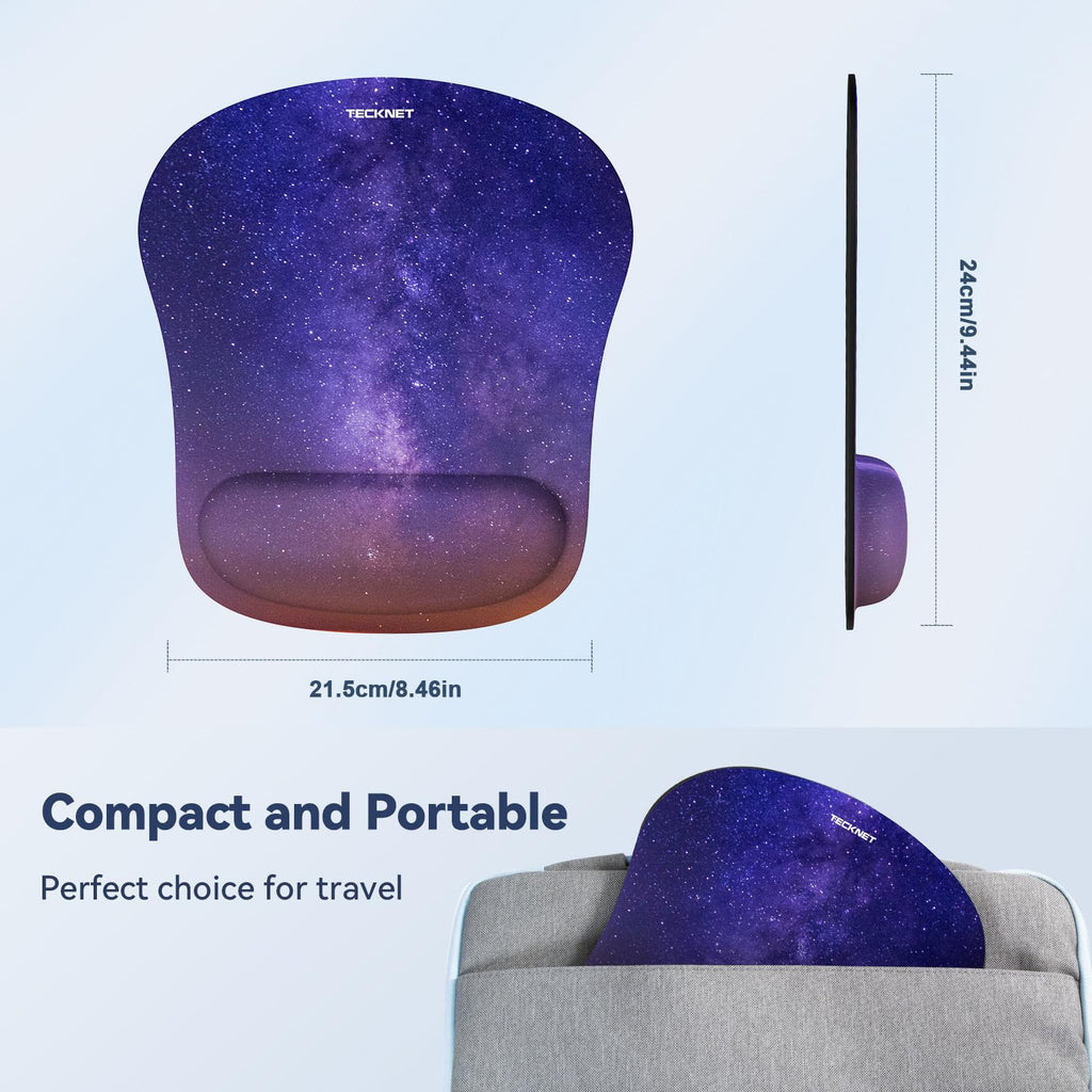TECKNET 2 Pack Gaming Ergonomic Mouse Pad with Wrist Support