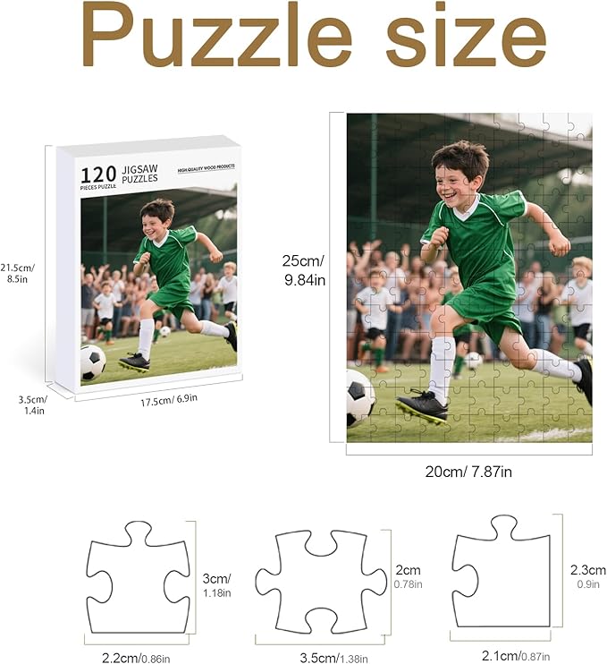 Personalized Photo Puzzle with Glossy Finish – Custom Jigsaw Puzzle 120/200/300/500/1000/1500 Pieces for Family, Couples, Pets, Birthdays, and Weddings (120-Vertical)