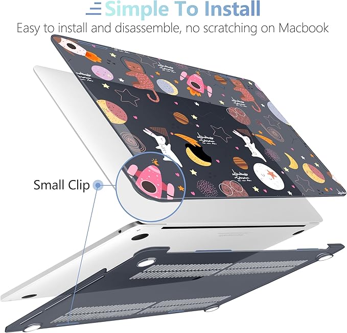 MEEgoodo Case for MacBook Pro 13 inch Case 2022 2021 2020 New A2338 M2/M1 A2251 A2289, Laptop Hard Shell with Keyboard & Camera Cover Compatible with 13 inch MacBook Pro, Space & Planet