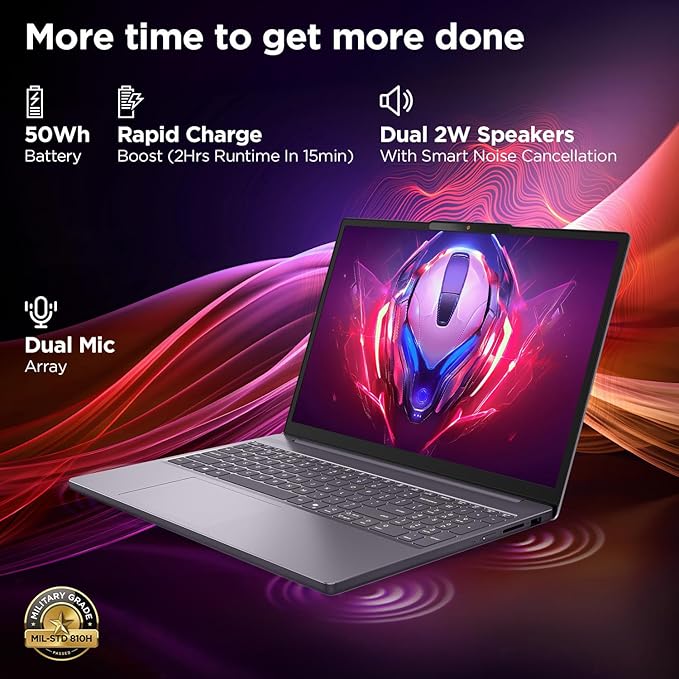 Lenovo Laptop Computer for Home Student Business, IdeaPad Slim 3, Intel i7-13620H (Beat Ultra 7 255U), 16GB DDR5 RAM, 256GB PCIe SSD, 16" FHD+, WiFi 6, Type-C, HDMI, Luna Grey, Windows 11 Pro, Wendbo
