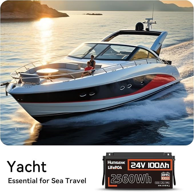 Lithium Battery 24V 100Ah LiFePO4 Batterys, Built-in 100A BMS with Low-Temp, 15000+ Deep Cycles, 2560Wh Lithium Iron Phosphate Battery, for RV Solar Energy Off Grid Trolling Motor
