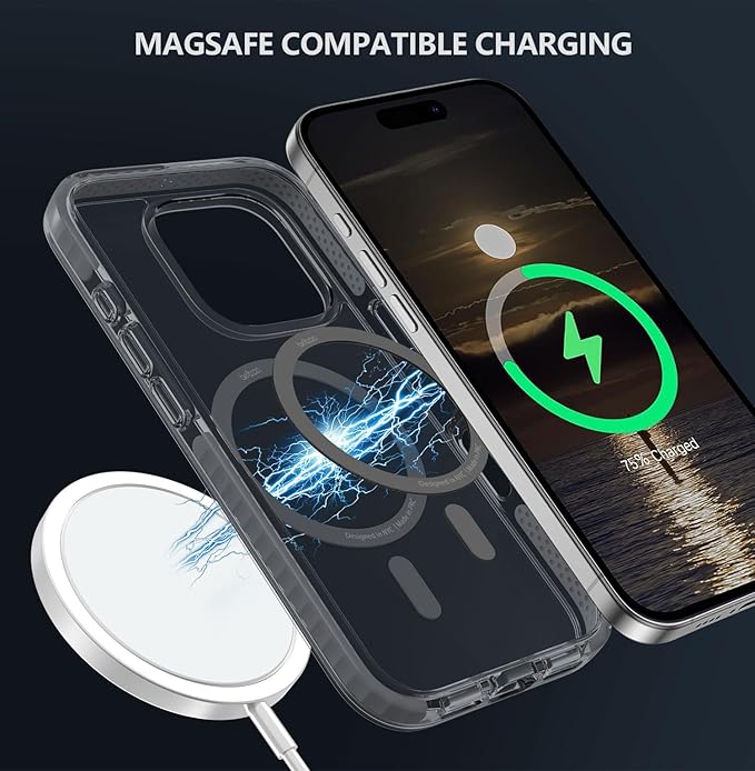 BELTRON Belt Case for iPhone 16 Pro, Slim Protective Transparent Case & Rotating Belt Clip Holster Combo (Compatible with MagSafe)