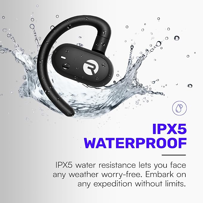 Raycon Everyday Open Earbuds – True Wireless Open Ear Bluetooth Headphones, Hook Design, IPX5 Water Resistant, 40 Hours of Battery Life (Black)