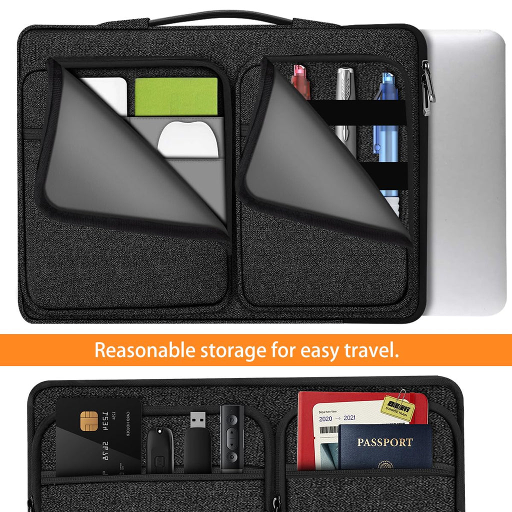 ZINZ 360 Protective Laptop Case 15" 15.6" 16" Sleeve, Water-Resistant Handbag with Straps Compatible with 16" MacBook Neo, MacBook Pro Air 16"/15", XPS 16" and Most 15" 15.6" 16" Notebooks,B01K01