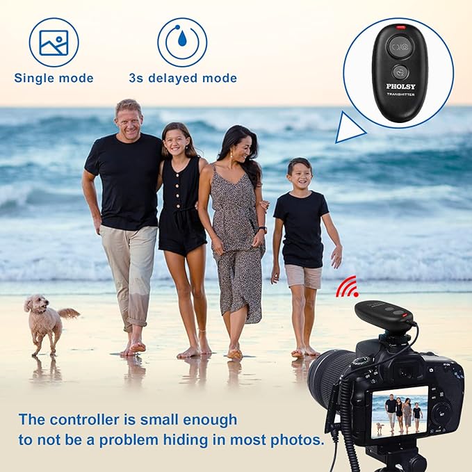 PHOLSY N10 for Nikon Shutter Release MC-DC2 Wireless Remote Control for Nikon Camera Z5, Z7 II, Z6 II, D750, D780, D7500, D7200, D7000, D5600, D5500, D5300, D3300, D90, P1000, P7700, P7800, P950