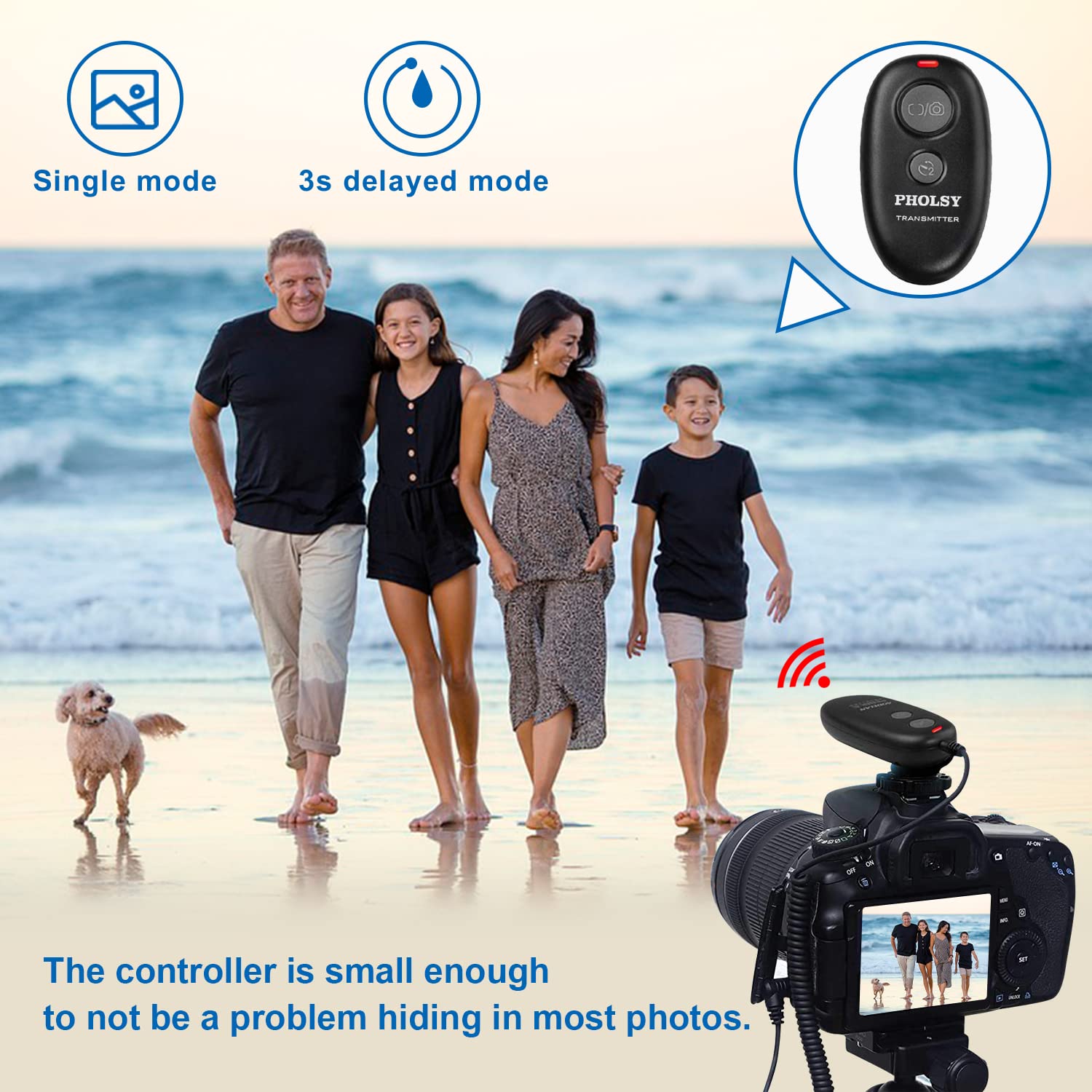 PHOLSY Camera Remote Shutter Release S6 Wireless Remote Control for Sony