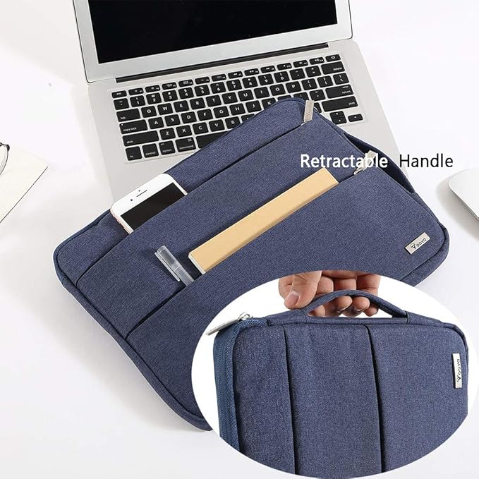 Voova Laptop Sleeve Carrying Case 15.6 16 Inch,Slim Computer Cover Bag Compatible with MacBook Pro 15/16, Dell xps 15,15-16 Inch HP Dell Asus Acer Laptop, Blue