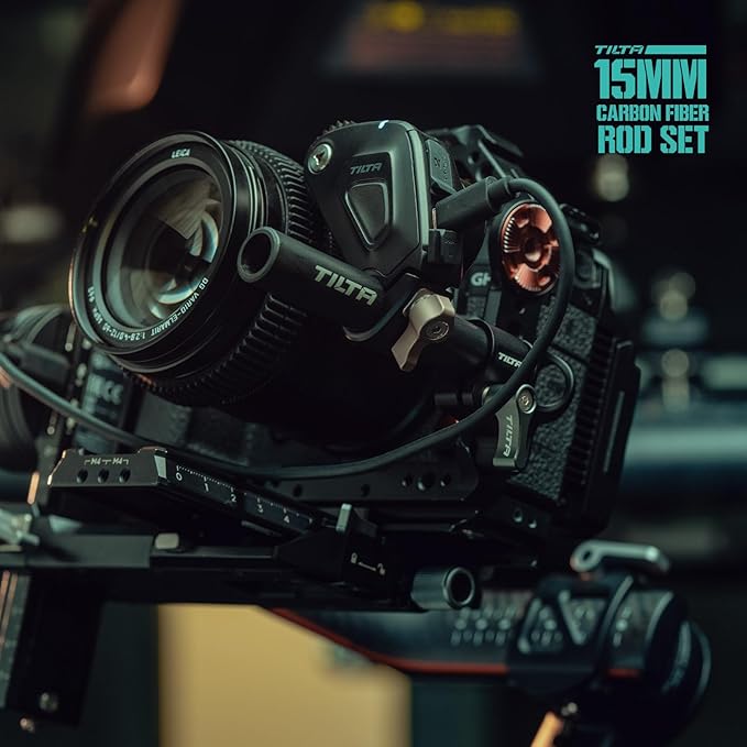 Tilta 2X Carbon Fiber Rods 15mm for Rail Support System | Increased Strength | Limited Reflection | Lightweight | DSLR Shoulder Rig, Camera Stabilizer Cage, Matte Box (20cm)