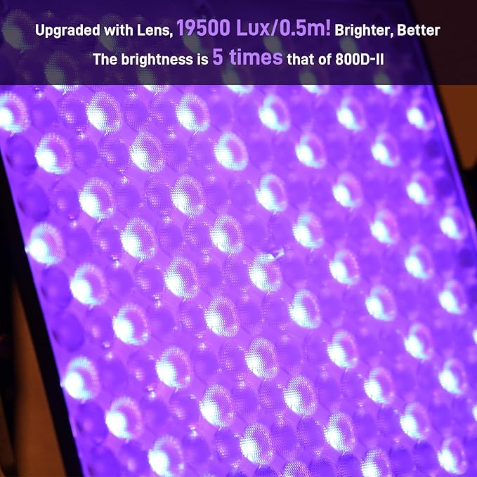 GVM 800D RGB LED Video Light, 2026 Upgraded Panel Light with Optical Lens & 6X Brighter (19500 Lux/0.5m), 3200K-5600K Bi-Color, 20 Scene Modes & CRI97+, Studio Lights, Photography Lighting, 2-Packs