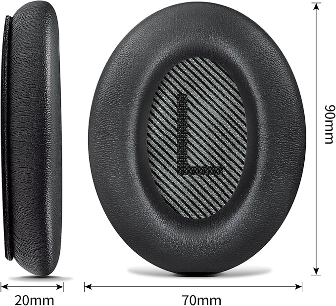 Headphones Replacement Ear Pads, Protein Leather earpad Cushions for Bose AE2/QC15/QC25 Headphones, Replacement Earpads, Softer Memory Foam - Black